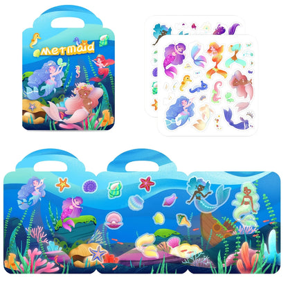 1 PCS Reusable Sticker Books for Kids 2-4 Cute Static  Adhesive Stickers Book for Toddlers Educational Toys Birthday Gifts
