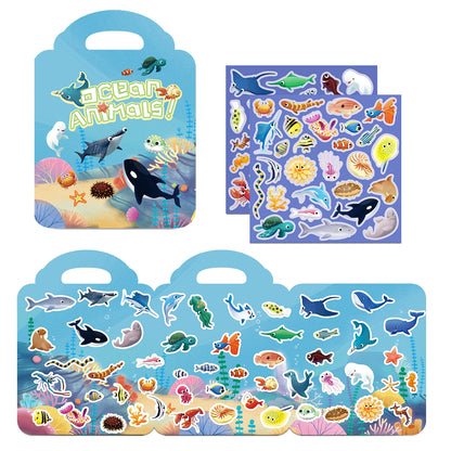 1 PCS Reusable Sticker Books for Kids 2-4 Cute Static  Adhesive Stickers Book for Toddlers Educational Toys Birthday Gifts