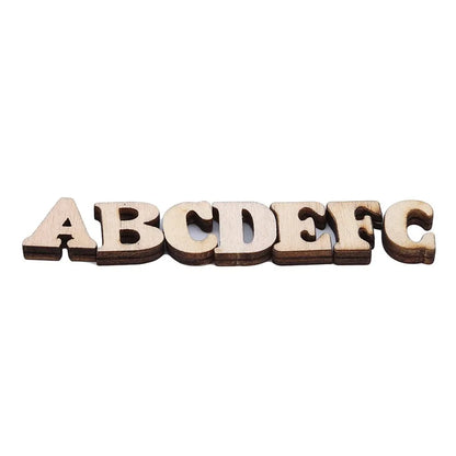 100PCs Wooden English Alphabet Set Baby Early Learning Tools DIY Craft Scrapbooking Random Digital Display Letters