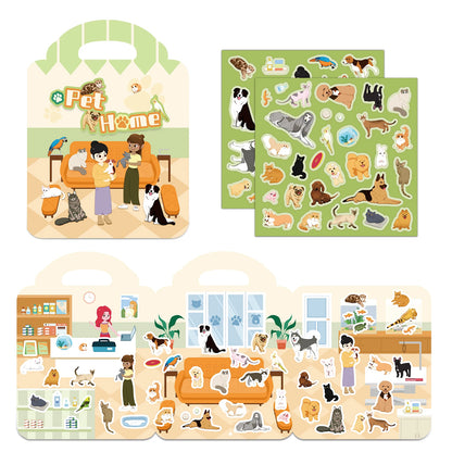 1 PCS Reusable Sticker Books for Kids 2-4 Cute Static  Adhesive Stickers Book for Toddlers Educational Toys Birthday Gifts